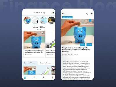 Finance Blog android app design flutter graphic design ios ui