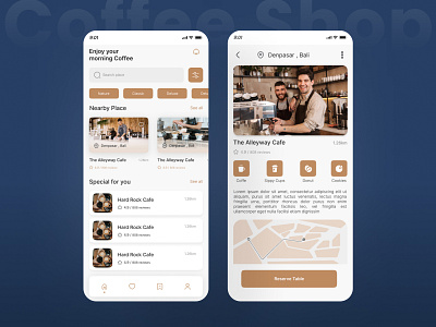 Coffee Shop App android app branding design flutter graphic design illustration ios logo ui