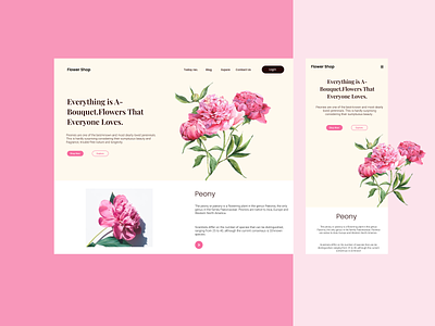 Flower Shop Landing Page Concept ecommerce flower flower shop gift shop landing page minimal trending ui uidesign