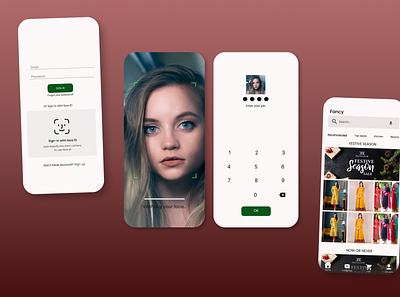 Shopping dashboard with face Id authentication app app design authentication shopping shopping dashboard sign in sinup ui uiux
