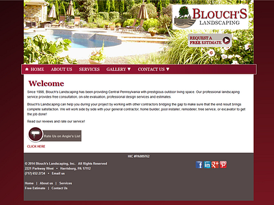 Blouchs Landscaping Website custom website graphic design harrisburg landscape website landscaper landscaping landscaping website webdesign website design