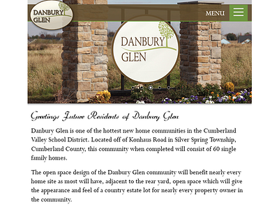 Danbury Glen Website centralpa chambersburg graphic design mechanicsburg mechanicsburg pa real estate website realtor webdesign website design