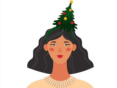 New year girl illustration vector