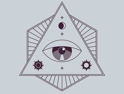 all seeing eye drawing illustration vector