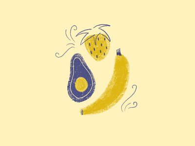 Fruit Group avacado banana color color palette digital art digital illustration digital painting flourish flourishes fruit illustration painting procreate procreate app procreate art strawberry