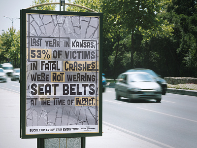Click it. Or ticket. poster buckle campaign crack crash driving glass poster seat belt ticket window