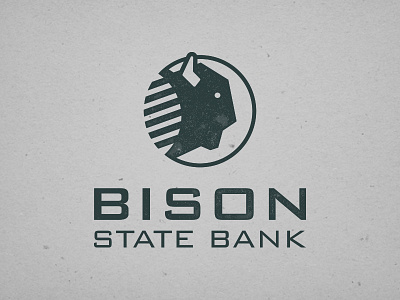 Bison State Bank logo angles animal bank bison brand branding buffalo fierce friendly illustration local logo modern money pattern state stripes strong tech typography