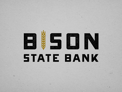 Bison State Bank logo bank bison brand branding design friendly gold illustration kansas local logo logo design modern money state typography wheat