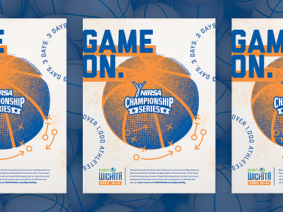 Basketball Championship magazine ad ad advertisement basketball basketball court basketball player blue champion championship color color palette design game on graphic design halftone magazine magazine ad orange play tournament