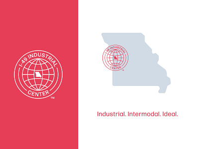 I-49 Industrial Center branding concept brand branding business park center color color palette design highway industrial intermodal logo logo design missouri modern typography vector vintage