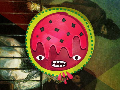 Angry Watermelon goya illustration red sandia teeth watermelon