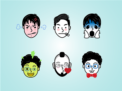 Stickers avatar emoji emotions face illustration ilustracion stickers