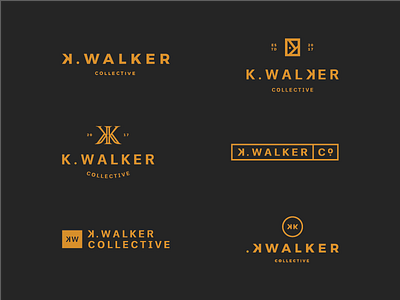 K. Walker Collective Sampling brand mark branding fashion gold lockup logo logotype menswear