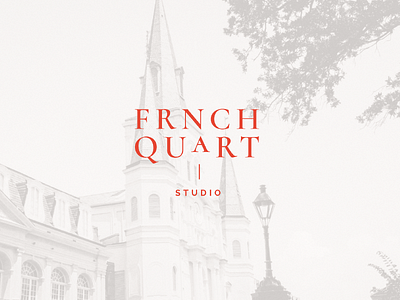 FRNCHQUART Studio branding crimson down south identity lockup logo louisiana monochrome new orleans photography southern website design