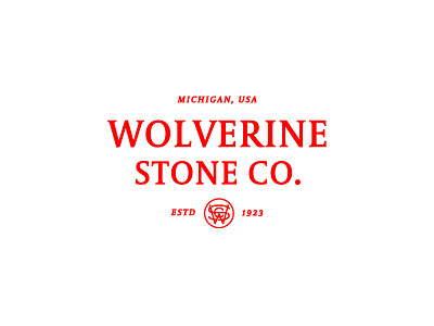 Unused Wolverine Stone Company Logo branding brandmark classic construction contractors identity lockup logo masonry monogram