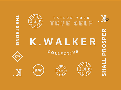 K.Walker Collective Marks brand mark branding fashion gold lockup logo logotype menswear