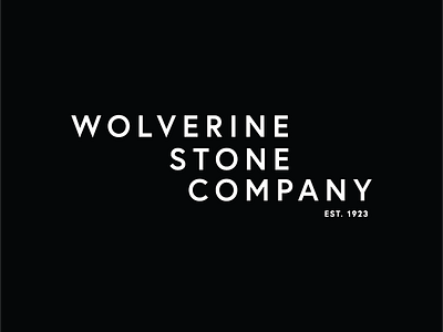 Wolverine Stone Company Logo branding brandmark classic construction contractors identity lockup logo masonry monogram