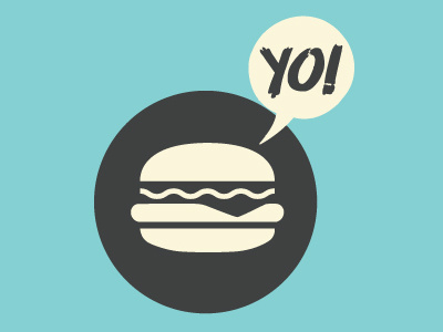 Burgers & Hip Hop burger design food hip hop icon illustration logo party rap vector yo