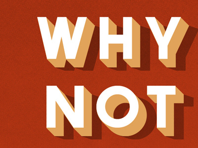 Why not? retro vintage grotesque quote raised typography type
