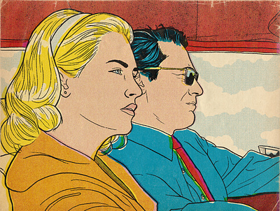 In the car betty draper don draper drawing driving illustration illustrator mad men pop art tv show vintage