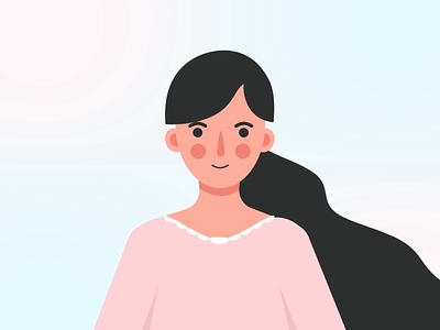 Girl's heart 2d after effects animation character cute duik duik bassel face flat fly girl hair heart illustration motion motion graphics rig rigging vector