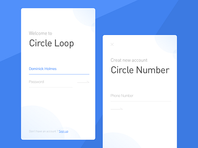 Log In circle in interface log mobile sign ui up