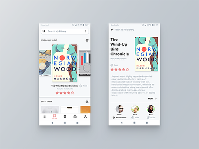 Goodreads on Android android design feather goodreads interface library sketch ui ux