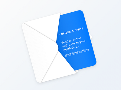 1 Dribbble Invite! blue card dribbble envelope invite mail portfolio
