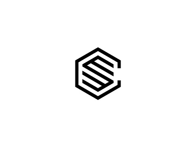 SC Monogram geometric logo monogram outline sc shape symbol