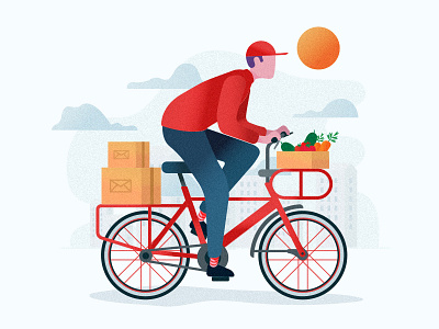 Route optimisation delivery illustration illustrator post