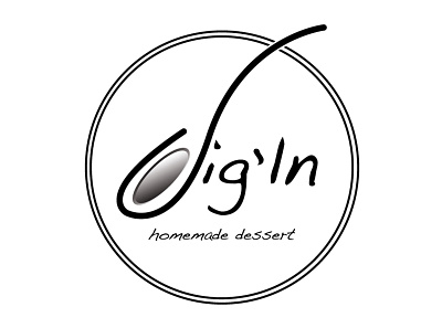 DIG' IN homemade dessert branding graphic design logo