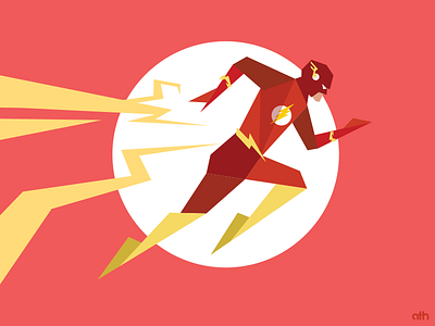 Deco Flash art deco character dc flash illustration lightning run speed superhero