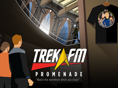 Trek.Fm Promenade store graphic deep space nine illustration podcast sci fi space star trek store t shirt trek.fm