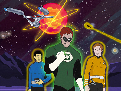 REALLY Alternate Star Trek/Green Lantern crossover cover! comic book comic book cover comics enterprise illustration sci fi space star trek superheroes