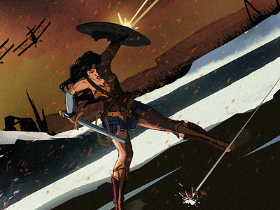 Wonder Woman at War comic book comics cover illustration poster superhero wonder woman