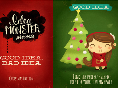 Good Idea, Bad Idea: Christmas christmas idea monster illustration