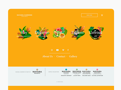 Nayara Gardens Website Menu Design