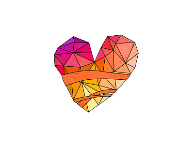 Wee heart geometric heart illustration