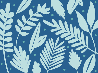 Leafy blues hand drawn vector illustration illustration art leaves vector