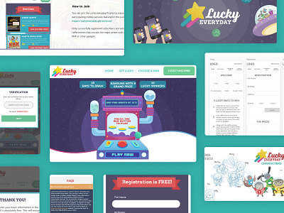 Lucky Everyday - UI Web and Mobile Design illustrator luckeveryday mobile design photoshop ui design web design