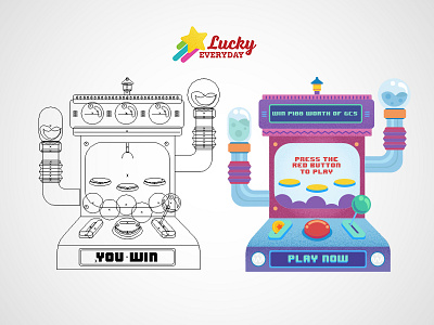 Lucky Everyday - Lucky Machine arcade illustration interfacedesign luckyeveryday luckymachine ufomachine