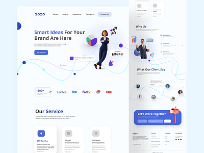 Zozo - Creative Digital Agency Landing Page Design 3d 3d art 3d illustration app clean clean design design ui dribble best shot header interaction landingpage layout minimal popular trend2022 trendylanding page design ui uidesign ux webdesign