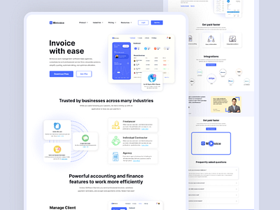 Invoice Saas Landing Page UI best shot in dribbble clean design figma flat design invoice invoice software landing page ui saas saas landing page trendy design ui ux website