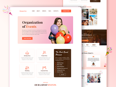 Event Planner and Organizer Landing Page UI