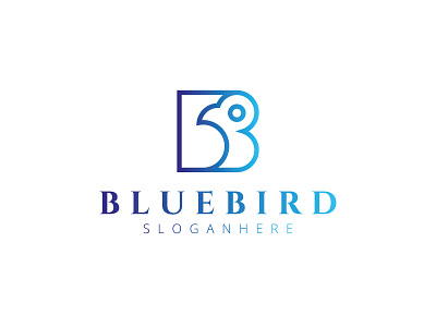 Blue Bird Logo Design Template animal b letter bird blue branding design fly flying icon illustration initial logo symbol template vector