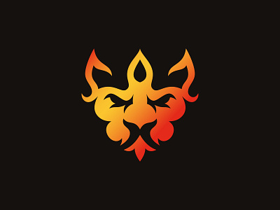 Lion Fire Logo Design