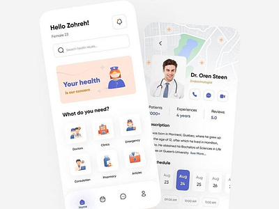 Doctor Appointment app ui ux
