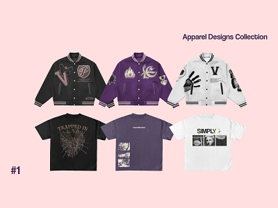 Apparel Designs Collection #1 apparel apparel graphic designer branding design fashion graphic design jacket logo merchandise patch tshirt vector