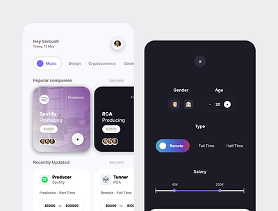 Hiring App 👱🏻‍♂️ app design graphic design ui ux