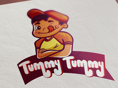 Tummy Tummy dribbble debut shot flat mascot hellodribbble minimal